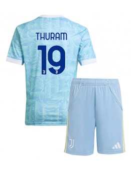 Juventus Khephren Thuram #19 Replika Borta Kläder Barn 2025-26 Kortärmad (+ byxor)